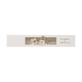 Sand Beige Hand Drawn Floral Botanical Wedding Einladungsbanderole (Flach)