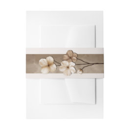 Sand Beige Hand Drawn Floral Botanical Wedding Einladungsbanderole