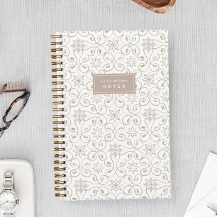 Sand Beige   Mediterrane Fliese Personalisiert Notizblock