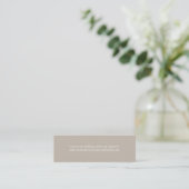 Sand Beige Minimalistisch Wedding Website RSVP Car Mini Visitenkarte (Stehend Vorderseite)