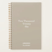 Sand Beige Planner with Spelled-out Year Planer (Vorderseite)