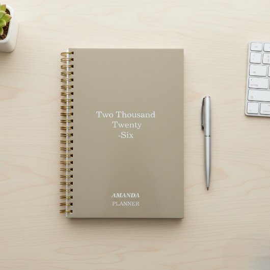 Sand Beige Planner with Spelled-out Year Planer