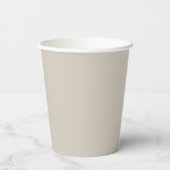 Sand-Beige-Sagegrüne Florale Hochzeit Pappbecher (Rückseite)