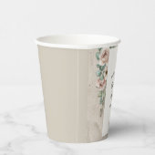 Sand-Beige-Sagegrüne Florale Hochzeit Pappbecher (Rechts)