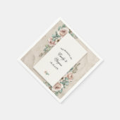 Sand-Beige-Sagegrüne Florale Hochzeit Serviette (Ecke)