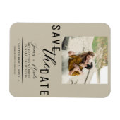 Sand Beige Save the Date Foto Wedding Magnet (Horizontal)