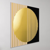 Sand Beige schwarze Streifen Kreise Fusion Art Gol Foliendrucke (Ablage )