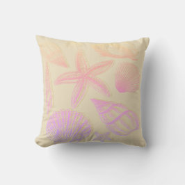 Sand Beige Seashell Ombre Pink Coastal Beach House Kissen