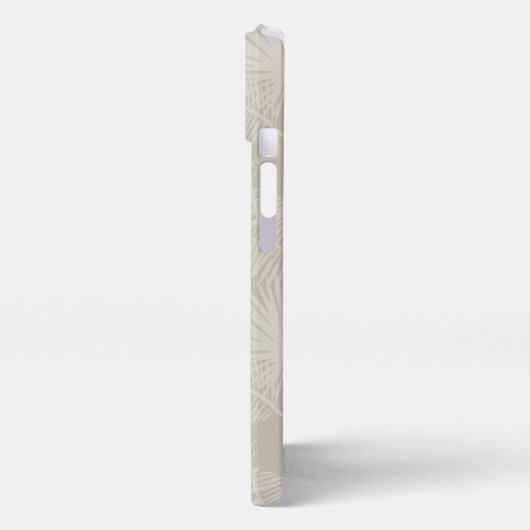 Sand Beige Tropical Botanical Palm Blätter Muster iPhone Hülle (Linke Seite)