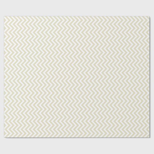 Sand Beige und Weiß Große Zickzack Muster H Geschenkpapier (Flach)