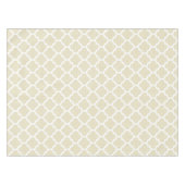 Sand Beige Weißes marokkanisches Quatrefolienmuste Tischdecke (Vorderseite (Horizontal))
