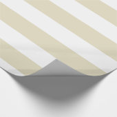 Sand Beige White Huge Stripes Geschenkpapier (Ecke)
