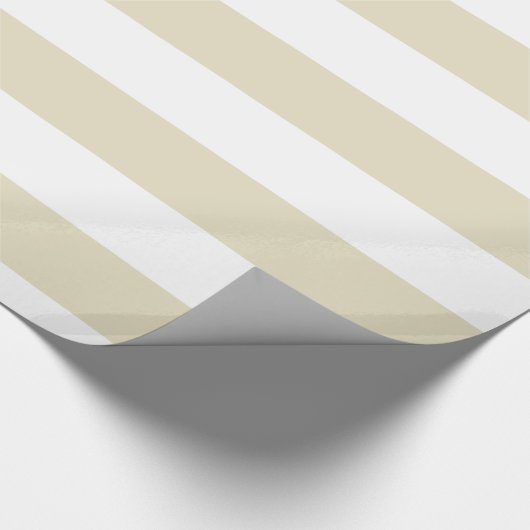 Sand Beige White Huge Stripes Geschenkpapier (Ecke)