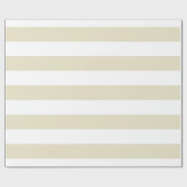 Sand Beige White Huge Stripes Geschenkpapier (Flach)