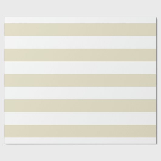 Sand Beige White Huge Stripes Geschenkpapier (Flach)