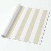 Sand Beige White Huge Stripes Geschenkpapier (Ungerollt)