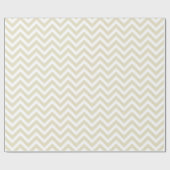 Sand Beige White Large Zickzack ZigZag Muster Geschenkpapier (Flach)