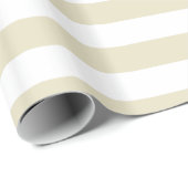 Sand Beige White XL Stripes Geschenkpapier (Rolleneckpunkt)
