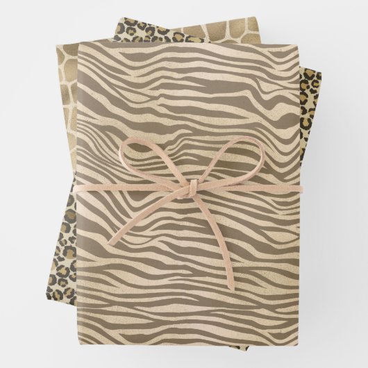 Sand Beige Zebra Print Geschenkpapier Set (Beispiel)