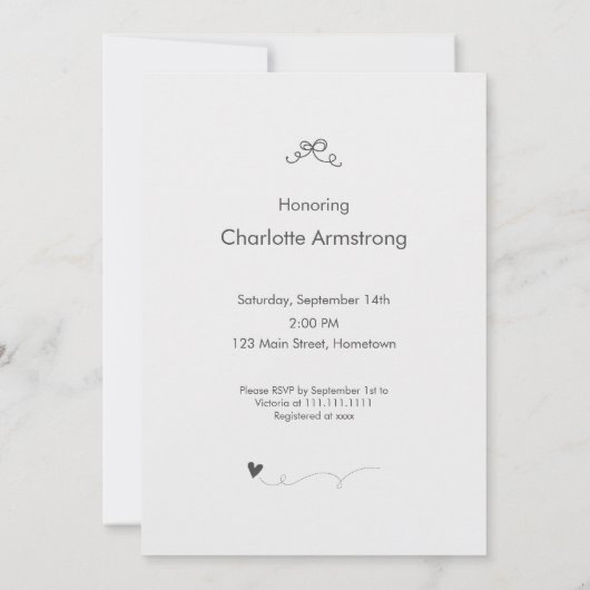 Sand Boho Minimalistisch Baby Dusche Einladung (Rückseite)