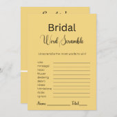 Sand Brown Bridal Word Scramble Game Einladung (Vorne/Hinten)