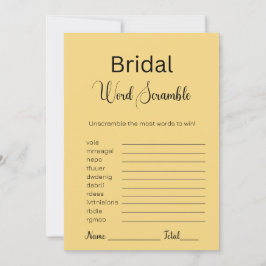 Sand Brown Bridal Word Scramble Game Einladung