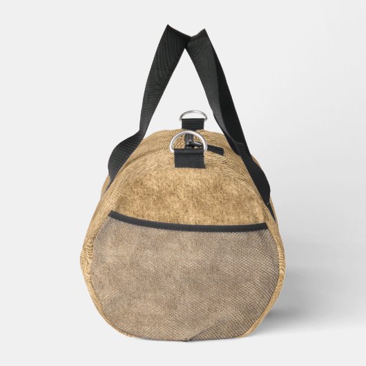 Sand Brown Denim Pattern Duffle Bag (Rechts)