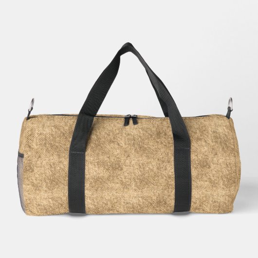 Sand Brown Denim Pattern Duffle Bag (Rückseite)