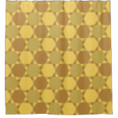 Sand Brown Star Optical Illusion Muster Duschvorhang (Vorderseite)