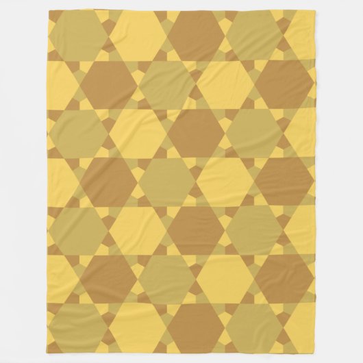 Sand Brown Star Optical Illusion Muster Fleecedecke (Vorderseite)