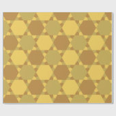 Sand Brown Star Optical Illusion Muster Geschenkpapier (Flach)