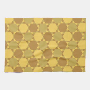 Sand Brown Star Optical Illusion Muster Geschirrtuch