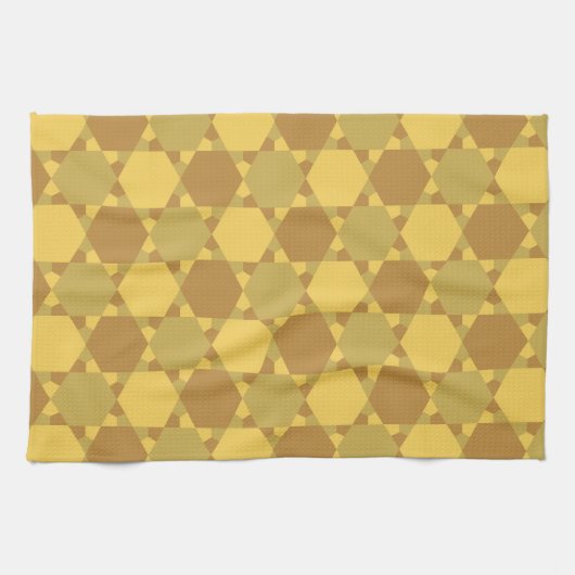 Sand Brown Star Optical Illusion Muster Geschirrtuch (Horizontal)