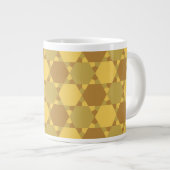 Sand Brown Star Optical Illusion Muster Jumbo-Tasse (Vorderseite Rechts)