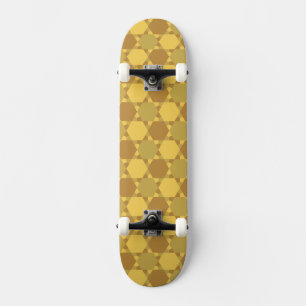 Sand Brown Star Optical Illusion Muster Skateboard