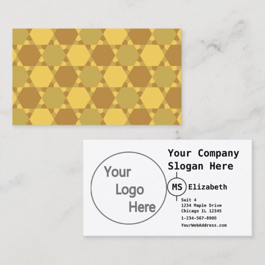 Sand Brown Star Optical Illusion Muster Visitenkarte (Vorne/Hinten)