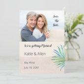 Sand Brush Stroke Beige Foto Save the Date (Stehend Vorderseite)