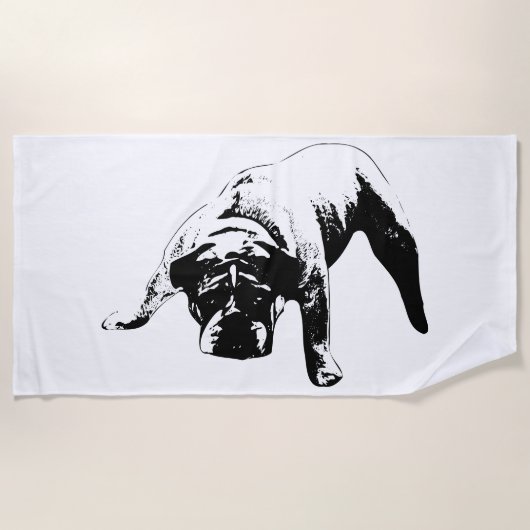 Sand, Bulldog Strandtuch (Vorderseite)