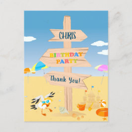 Sand Burg Beach Spaß Baby Geburtstagsparty Postkarte