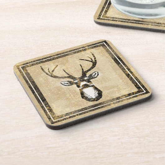 Sand-Camouflagegrunge-Rotwild-Dollar-Untersetzer Untersetzer (Linke Seite)