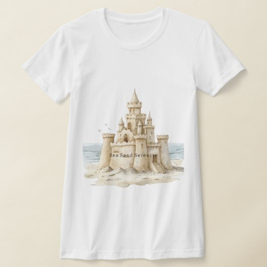 Sand Castle Beach Sea Sand Serenity T-Shirt (Ablage )
