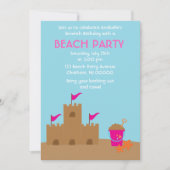 Sand Castle Beach und Summer Birthday Party Einladung (Vorderseite)
