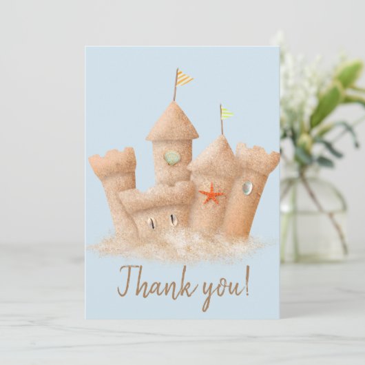 Sand Castle Dankeskarte (Stehend Vorderseite)