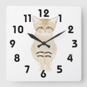 Sand Cat Wall Clock Quadratische Wanduhr (Vorderseite)