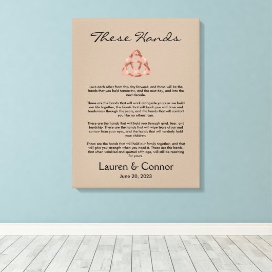 Sand Celtic Irish Wedding Vows Handfasts Leinwanddruck (Insitu (Holzboden))