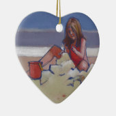 Sand Child Niedliches kleines Mädchen am Strand sp Keramikornament (Rechts)