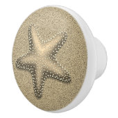 Sand Colored Gold Starfish Seashell Beach Keramikknauf (Rechts)