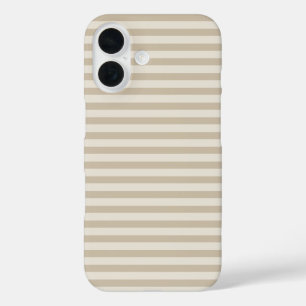 Sand & Cream süße horizontale Streifen iPhone 16 Hülle