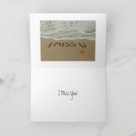 Sand, der du fehlst mir am Strand schreibt Karte (Innenseite)