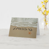 Sand, der du fehlst mir am Strand schreibt Karte (Gelbe Blume)